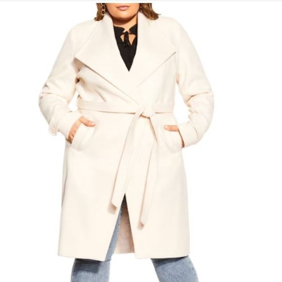 City Chic Jackets & Blazers - CITY Chic So Chic Cream Pea Coat